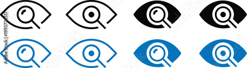 Eye Vision Search Interface Icon Set Visibility and Find Concept, vector, illustration