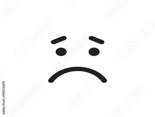 sad face emoji minimalist flat design vector illustration