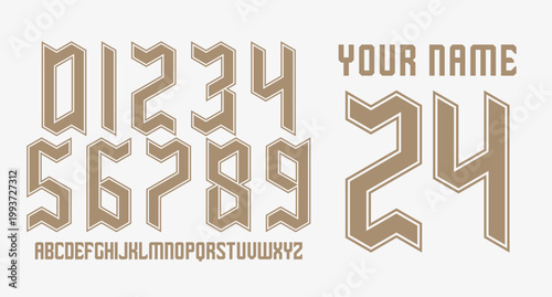 sporty VECTOR NUMBERSET FOR YOUR JERSEY	
