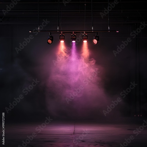 Abstract red and orange smoke swirls with glowing orange lights