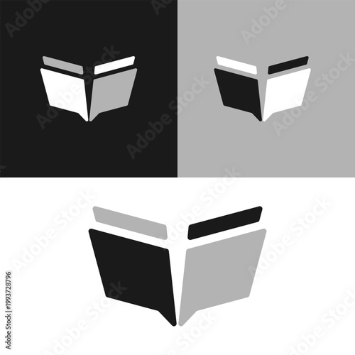 Education Talk and Creative Book Chat Logo Design
