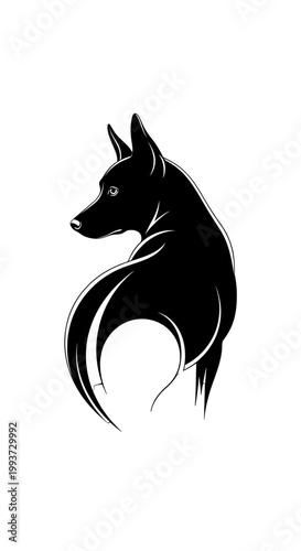 Minimalist silhouette of an Xoloitzcuintli dog profile illustration Isolated on transparent background