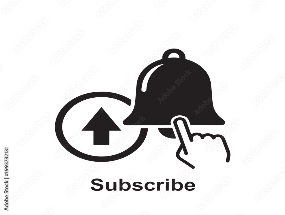 Fototapeta premium subscribe bell notification icon flat design vector illustration