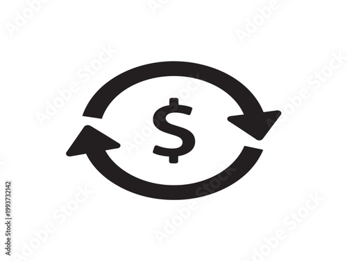 recurring payment cycle dollar sign arrow loop vector illustration