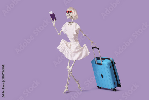 Human skeleton in dress wit...