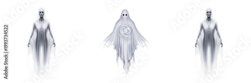 Photography Ghost Spirit Phantom Character with Outstretched Arms for Halloween Party Horror