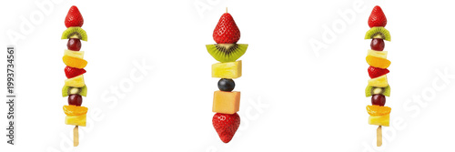 Skewer with Grilled Vegetables and Fruit for BBQ Party and Healthy Summer Grilling