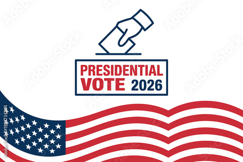 American presidential vote 2026 election symbol with flag  voting concept