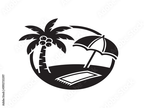 tropical vacation essentials with book and cocktails vector illustration