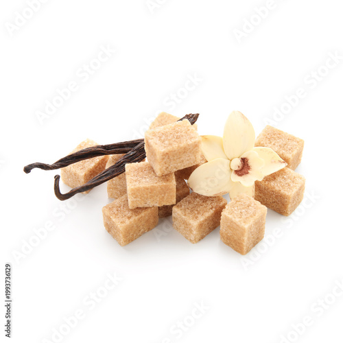 Cubes of sweet vanilla suga...