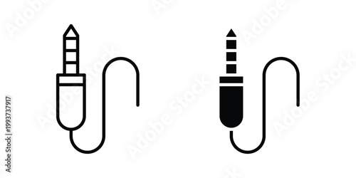 Audio Cable icon solid glyph and line series icons