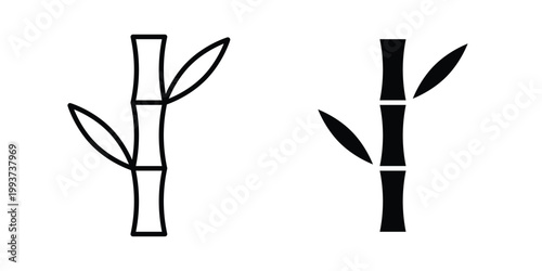 Bamboo icon solid glyph and line series icons