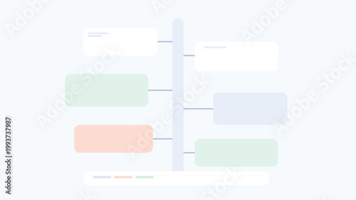 Premium SaaS dashboard background with vertical spine layout, expanding UI panels, soft pastel admin interface and modern clean system design