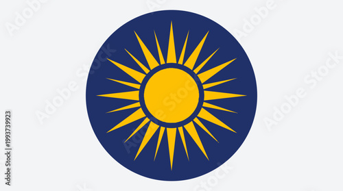 The sun shines brightly in a circular blue graphic.