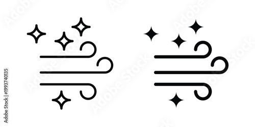 Clean Air icon solid glyph and line series icons