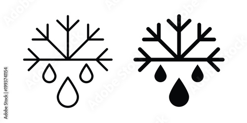 Defrost icon solid glyph and line series icons