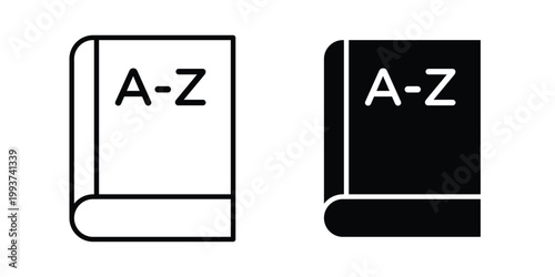 Dictionaries icon solid glyph and line series icons