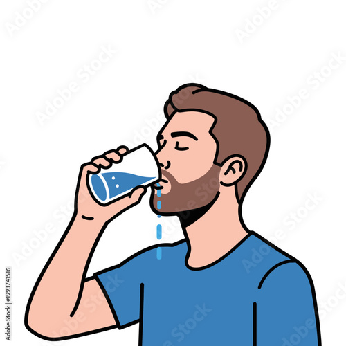 Man drinking water from glass