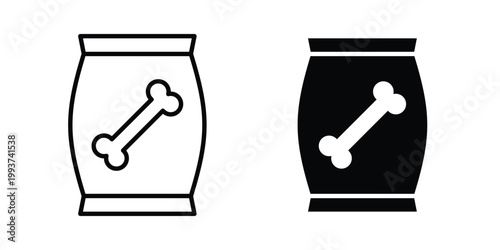 Dog food icon solid glyph and line series icons