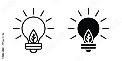 ECO Energy icon solid glyph and line series icons