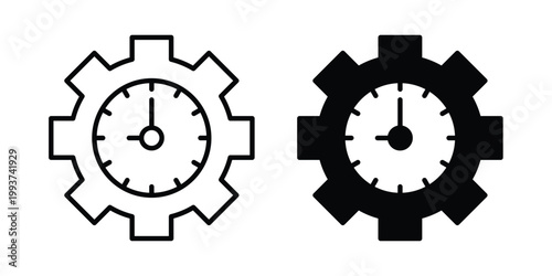 Efficiency icon solid glyph and line series icons