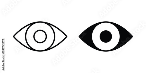 Eye icon solid glyph and line series icons