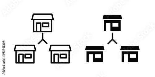 Franchise icon solid glyph and line series icons
