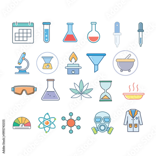 Chemistry icon set
