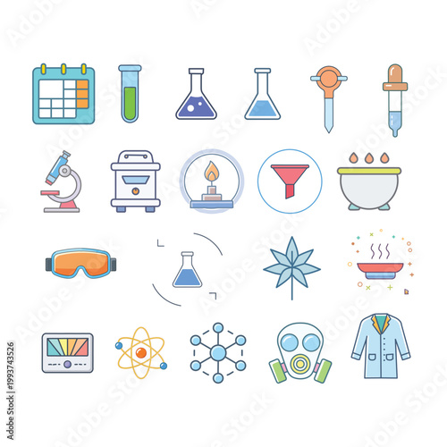 Chemistry icon set