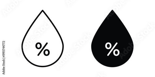 Humidity icon solid glyph and line series icons