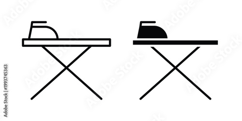 Ironing board icon solid glyph and line series icons