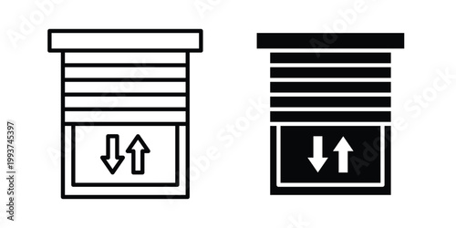 Jalousie icon solid glyph and line series icons