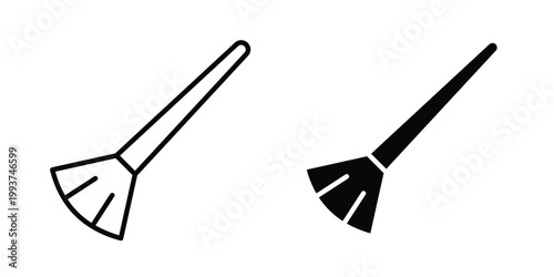 Makeup brush icon solid glyph and line series icons