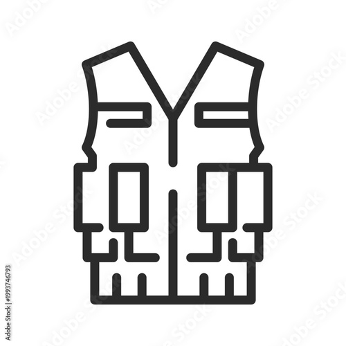 Bulletproof Vest icon. Simple outline bulletproof vest icon for security, military and protection themes. Ideal for app, web and interface design. Vector illustration