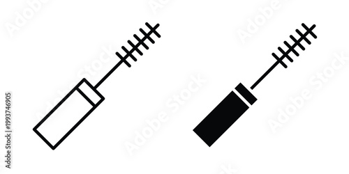 Mascara brush icon solid glyph and line series icons