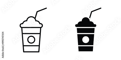 Milk shake icon solid glyph and line series icons
