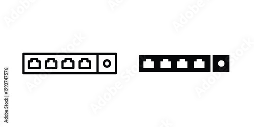 Network switch icon solid glyph and line series icons