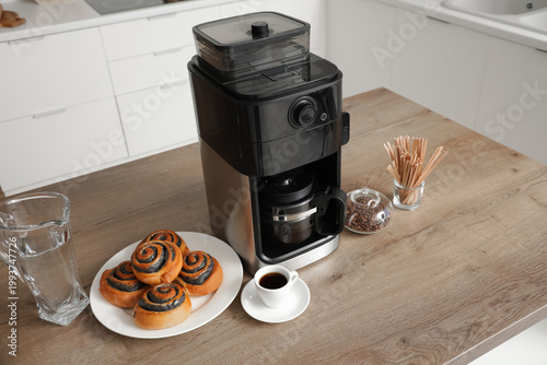 Modern coffee machine, bean...