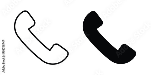 Phone call icon solid glyph and line series icons