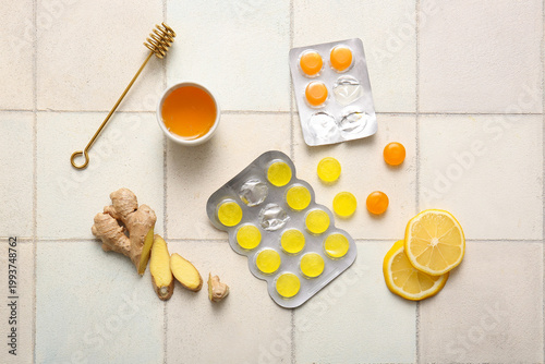 Cough drops in blisters wit...