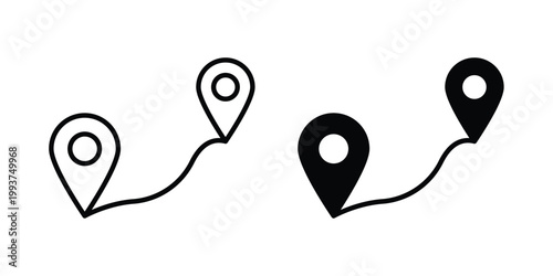 Roadmap icon solid glyph and line series icons