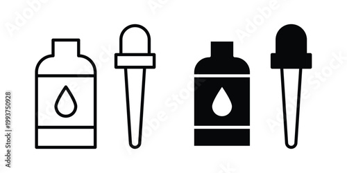Serum icon solid glyph and line series icons