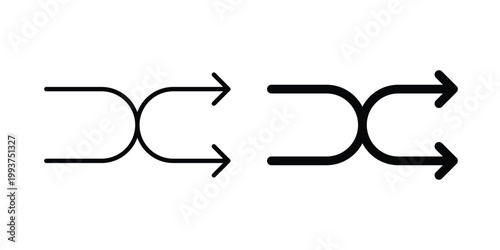 Shuffle arrow icon solid glyph and line series icons