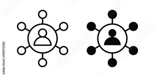 Stakeholders icon solid glyph and line series icons