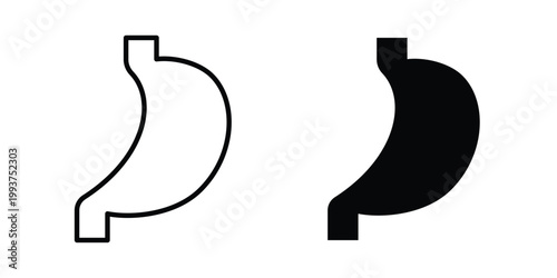 Stomach icon solid glyph and line series icons