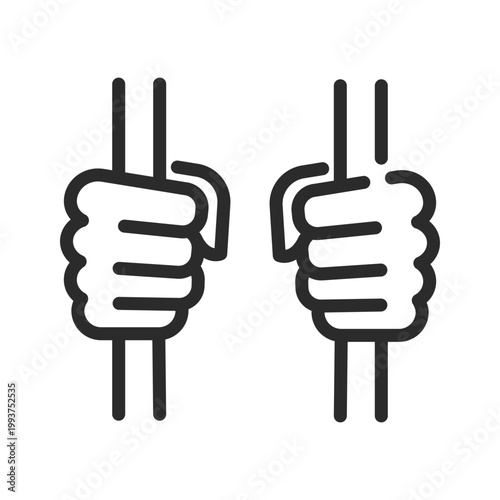 Prison Bars icon. Simple line Prison Bars icon for incarceration, jail security, criminal detention and law enforcement concept. Vector illustration