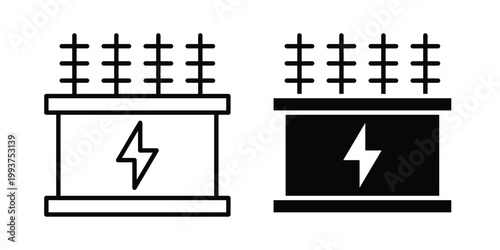 Transformer icon solid glyph and line series icons