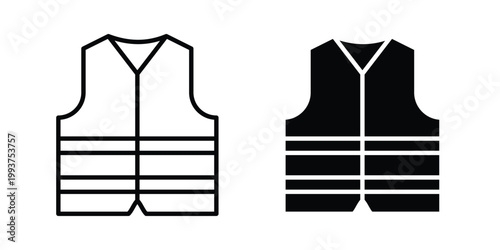 Vest jacket icon solid glyph and line series icons