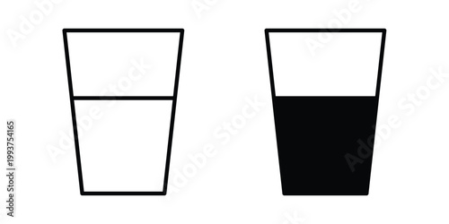 Water glass icon solid glyph and line series icons