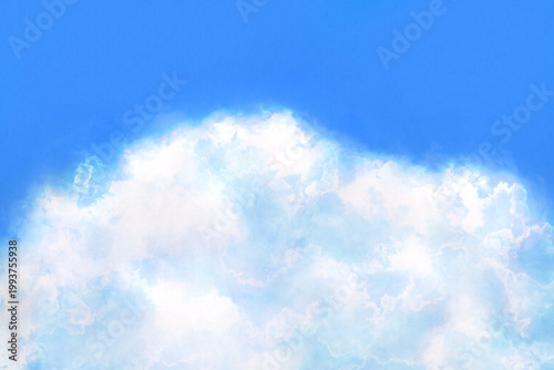 Artistic Blue Sky Background with Soft Fluffy Cloud Texture